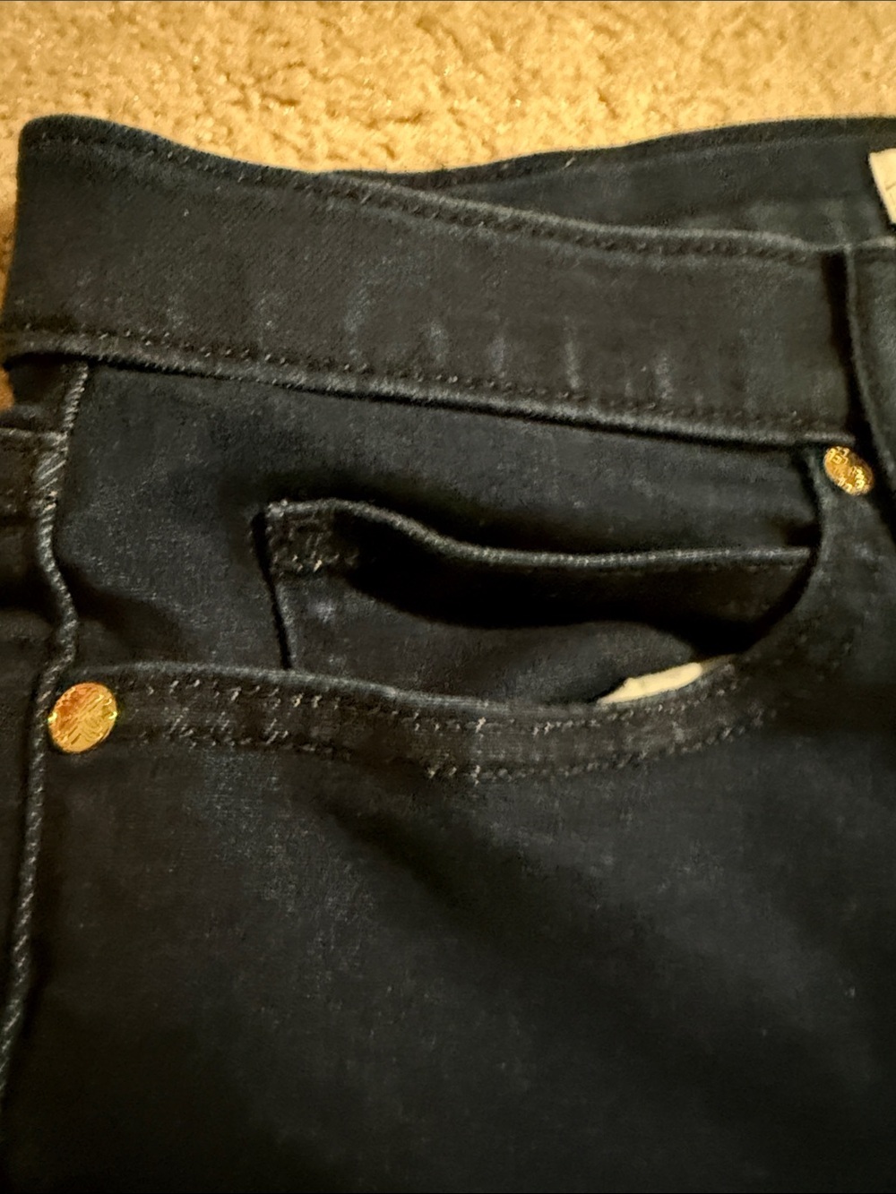 Lilly Pulitzer Navy Straight-Leg Jeans with Gold-Tone Hardware - Picture 6 of 15